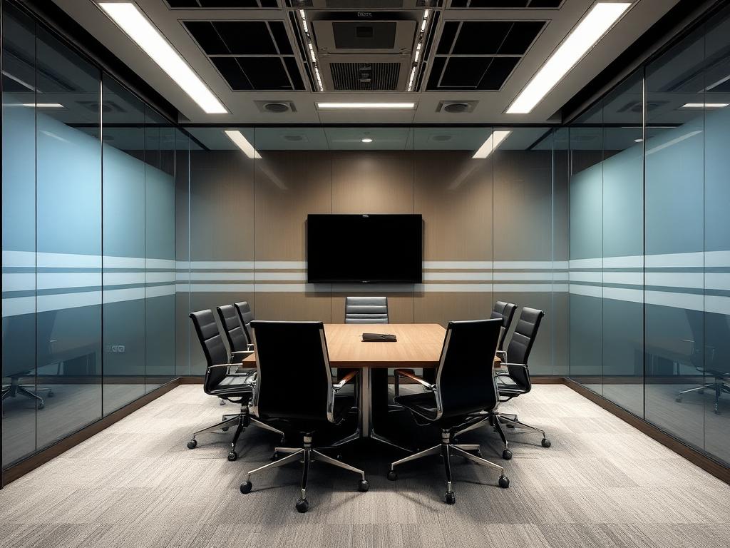 Stockroom partition glass with privacy film