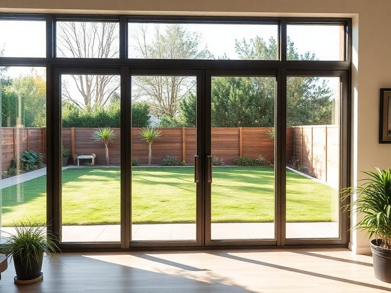Sliding glass patio door in a modern home